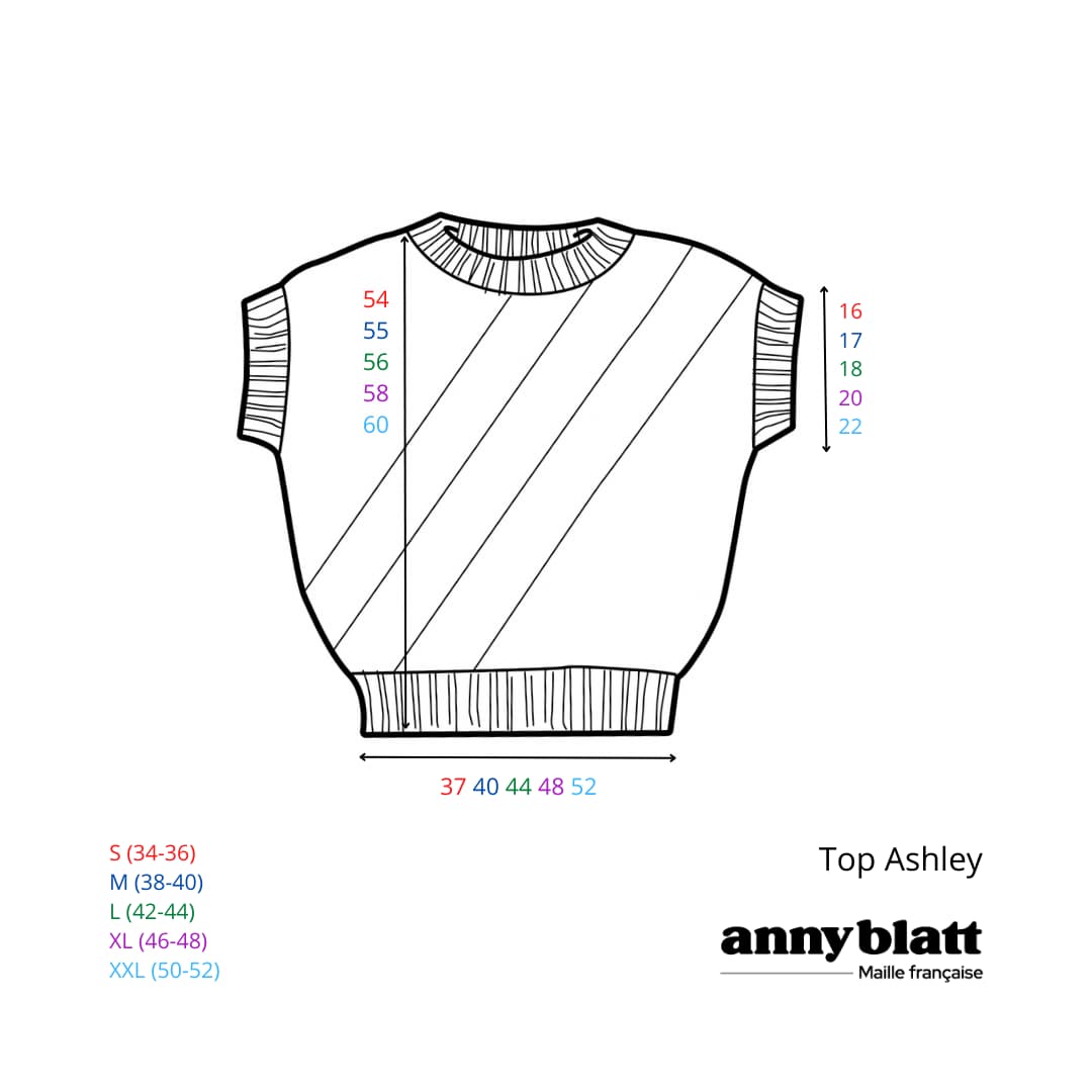 Anny Blatt Ashley kit maglia top taglia M cotone estivo