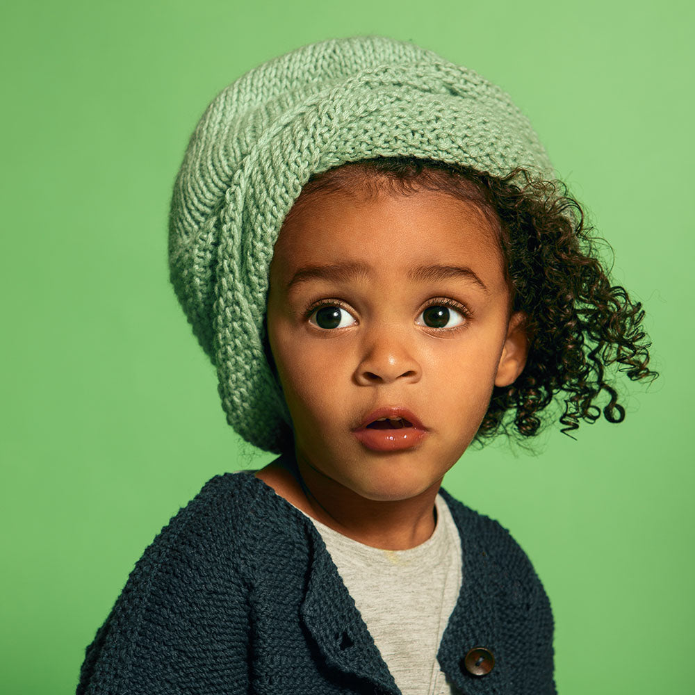 Pascuali Yma schema maglia cappello bimbo collo