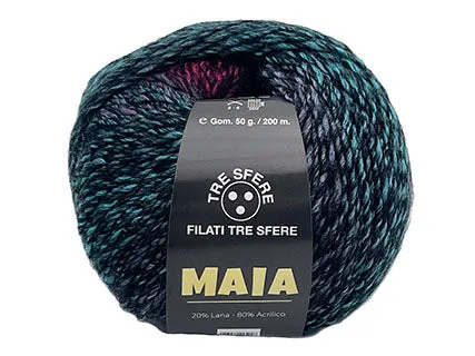 Il Filo di Arianna Maia filato verde-lilla 50 g irrestringibile