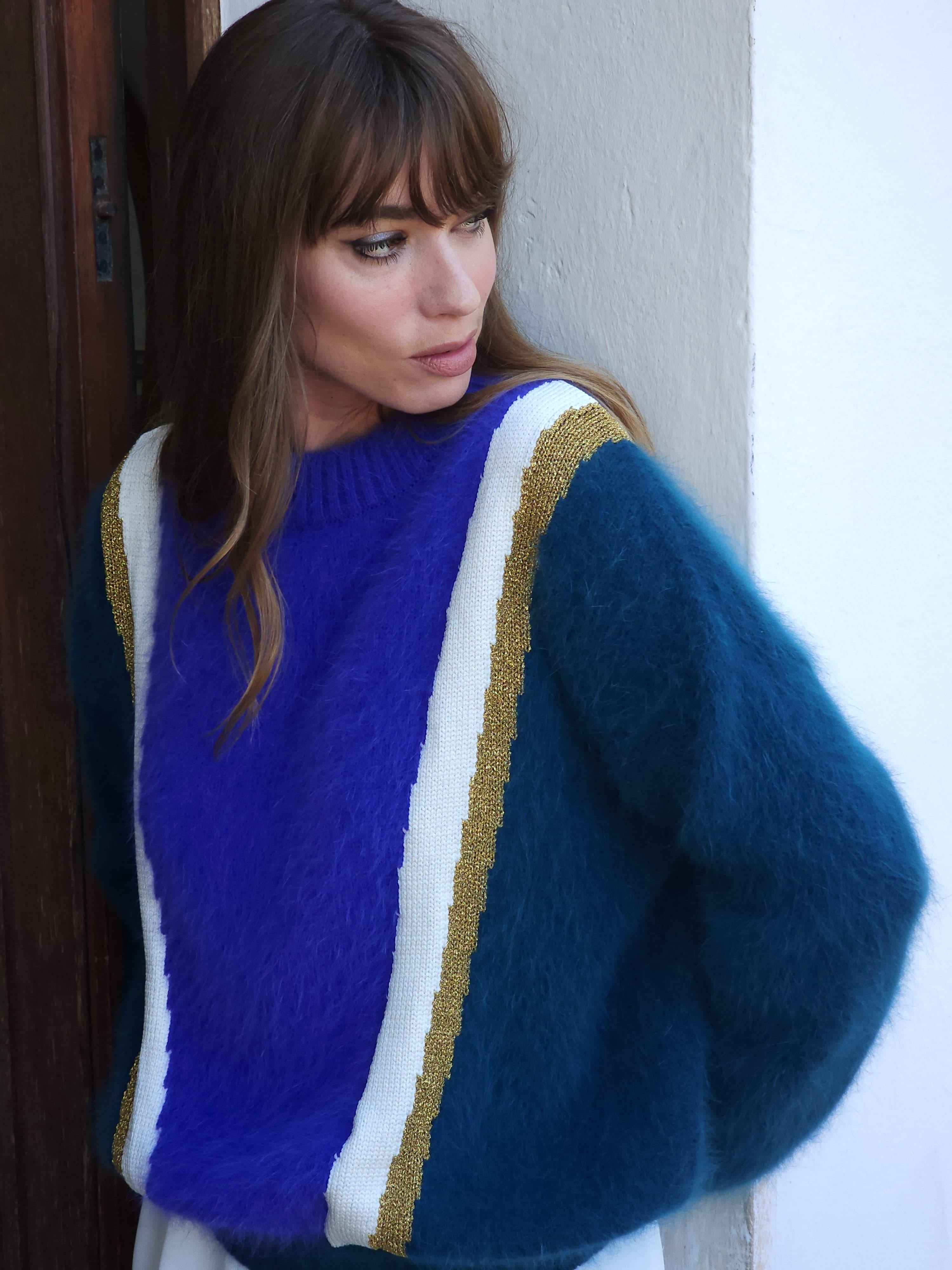 Annyblatt Serena pullover angora Glicine e Dubai