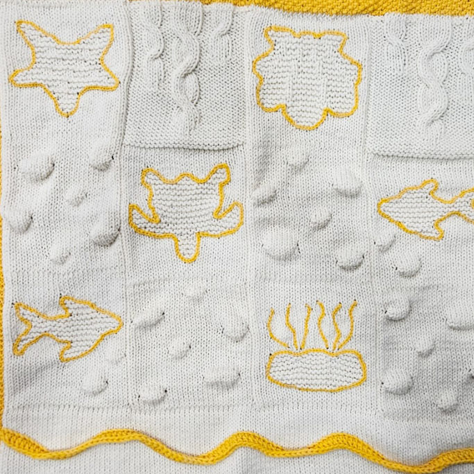 Gomitolorosa Copertine Design coperta bimbo maglia gialla