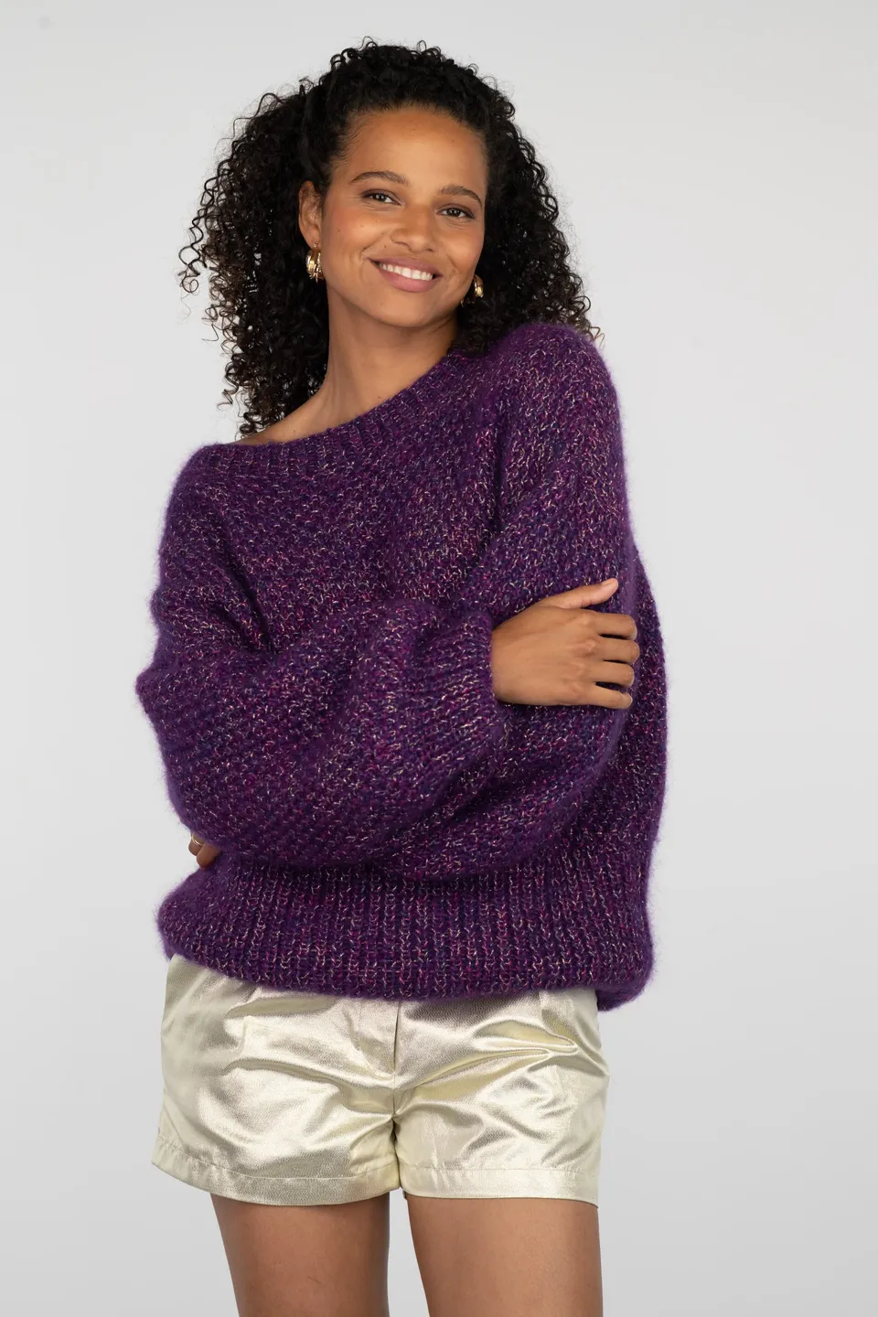 Annyblatt Betty kit maglia pullover mohair violine