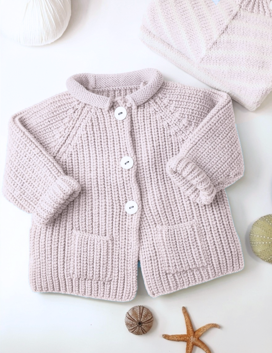 Annyblatt Acajou giubbottino bebè kit maglia taglia 1 merino