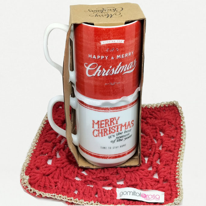 Gomitolorosa Merry Christmas set 2 tazze ceramica