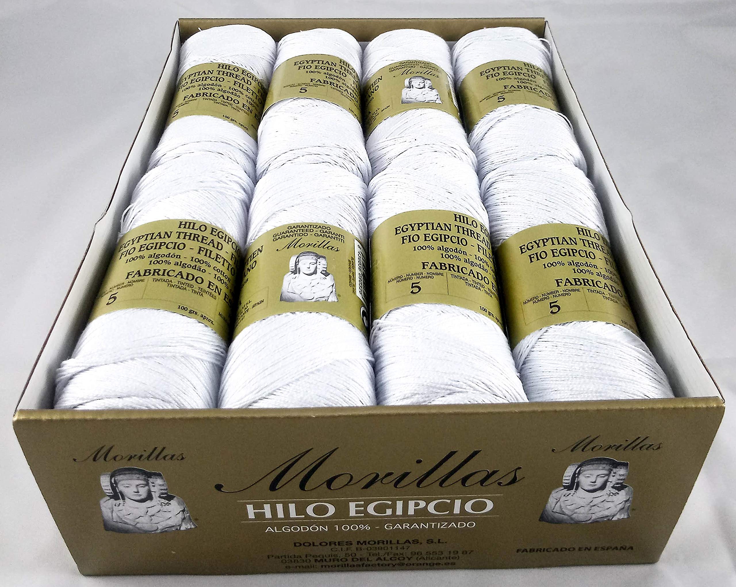 Morillas Zepelines Ne 5/2 filato cotone bianco punto blu 16 pezzi