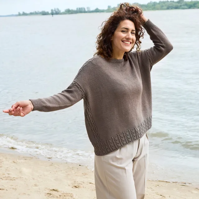 Rosy Green Wool Vivat schema maglione top-down