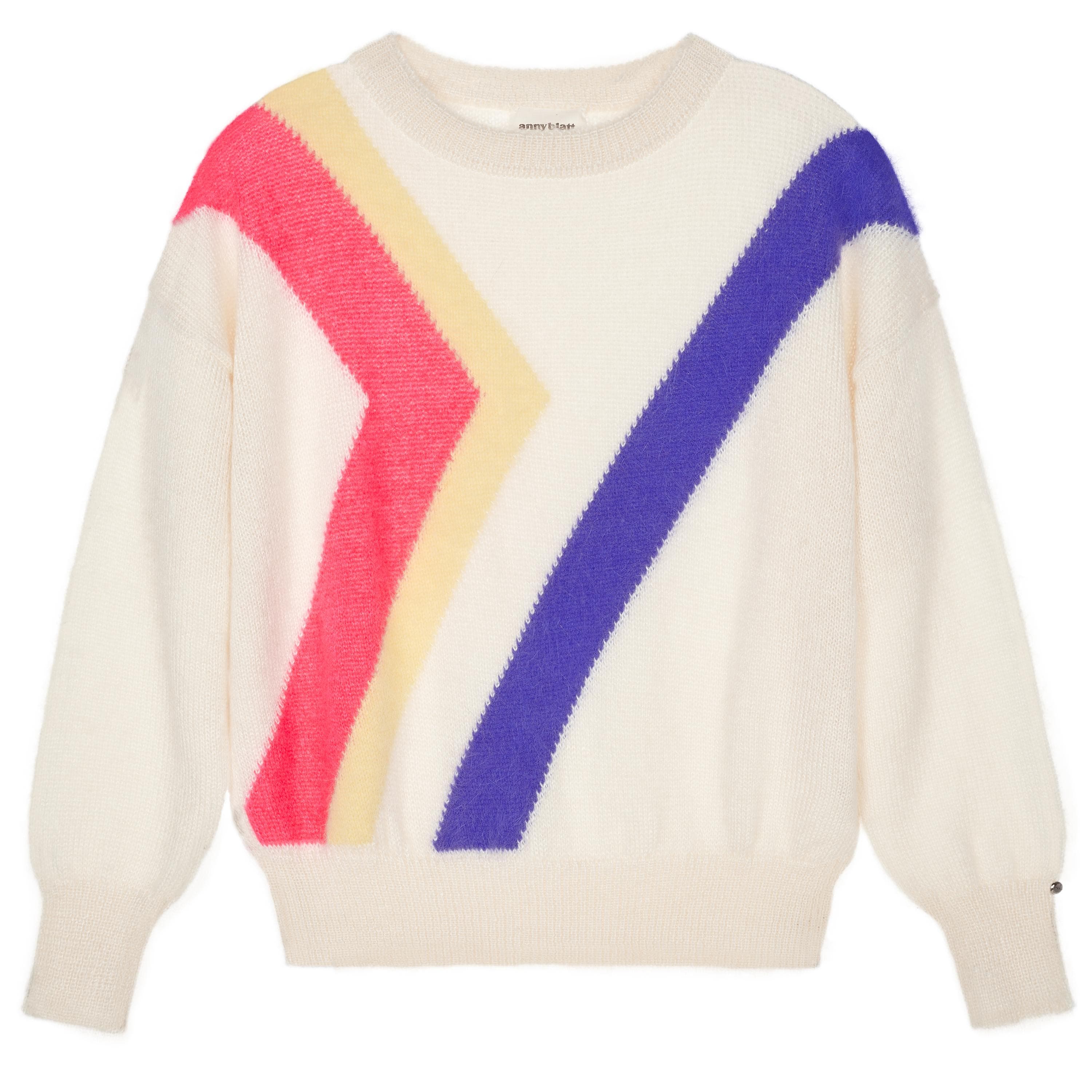 Annyblatt Inès pullover mohair Naturale e Neon