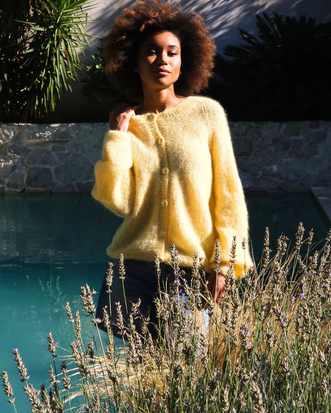 Annyblatt Berenice kit cardigan giallo mohair seta