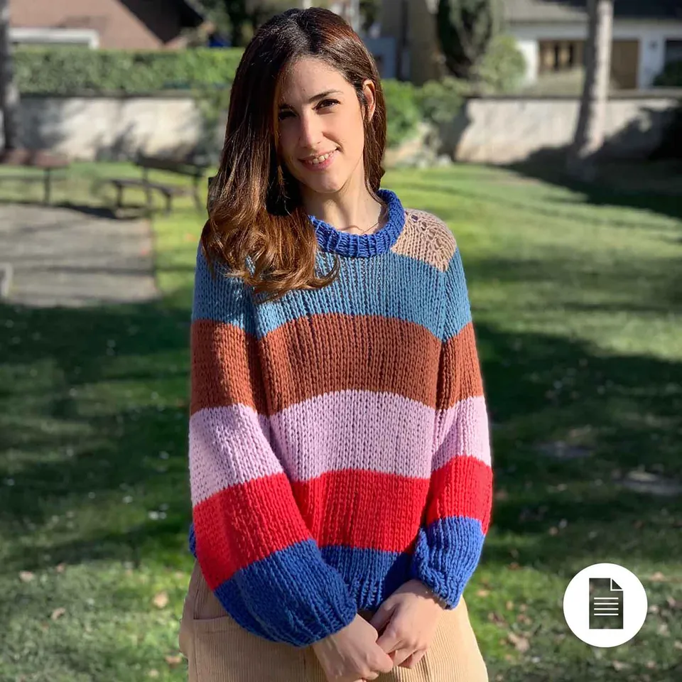 Pascuali Topsy Turvy Rainbow schema pullover download raglan