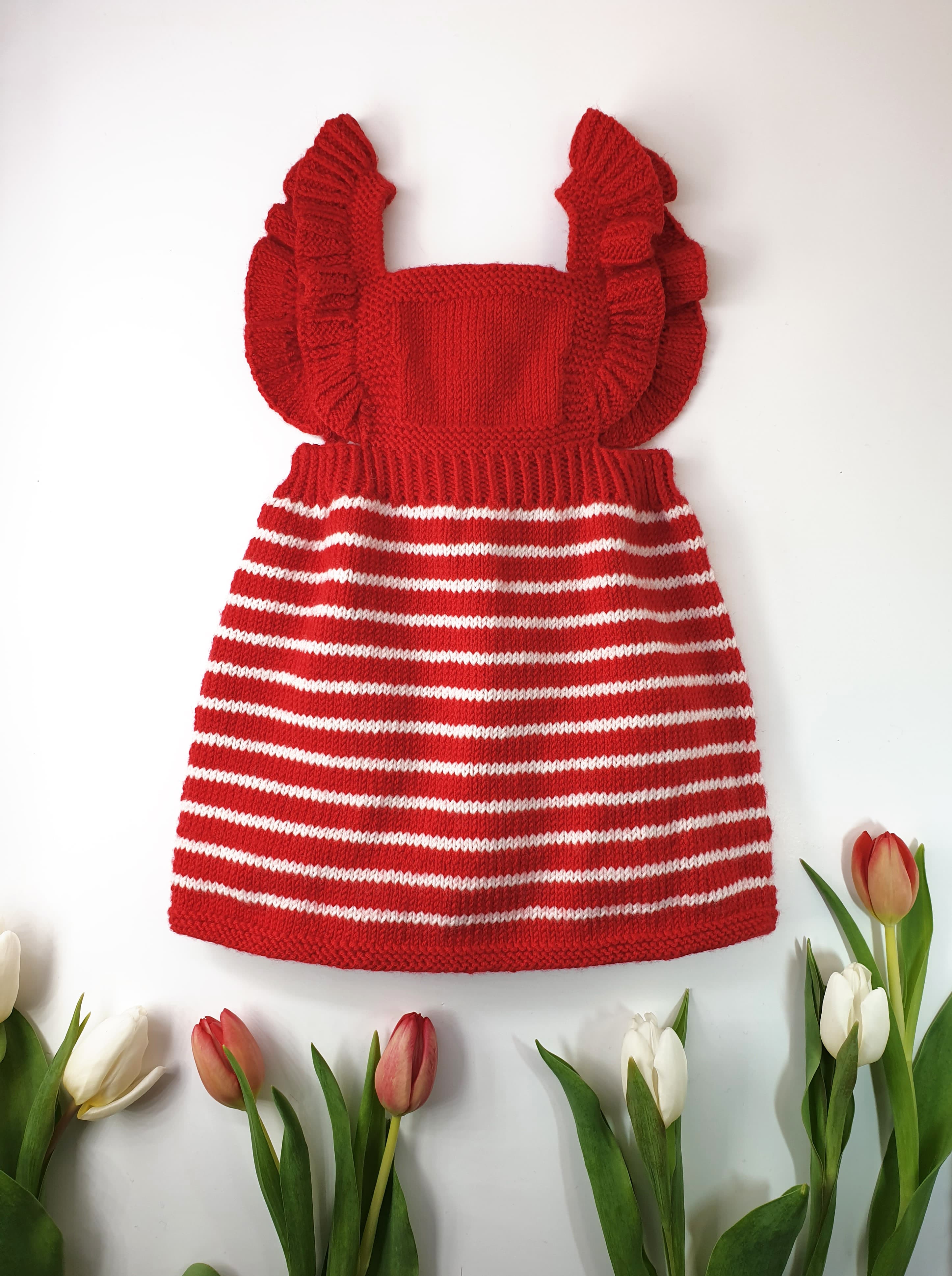 Anny Blatt Marie Claire vestito neonata rosso taglia 1 merino