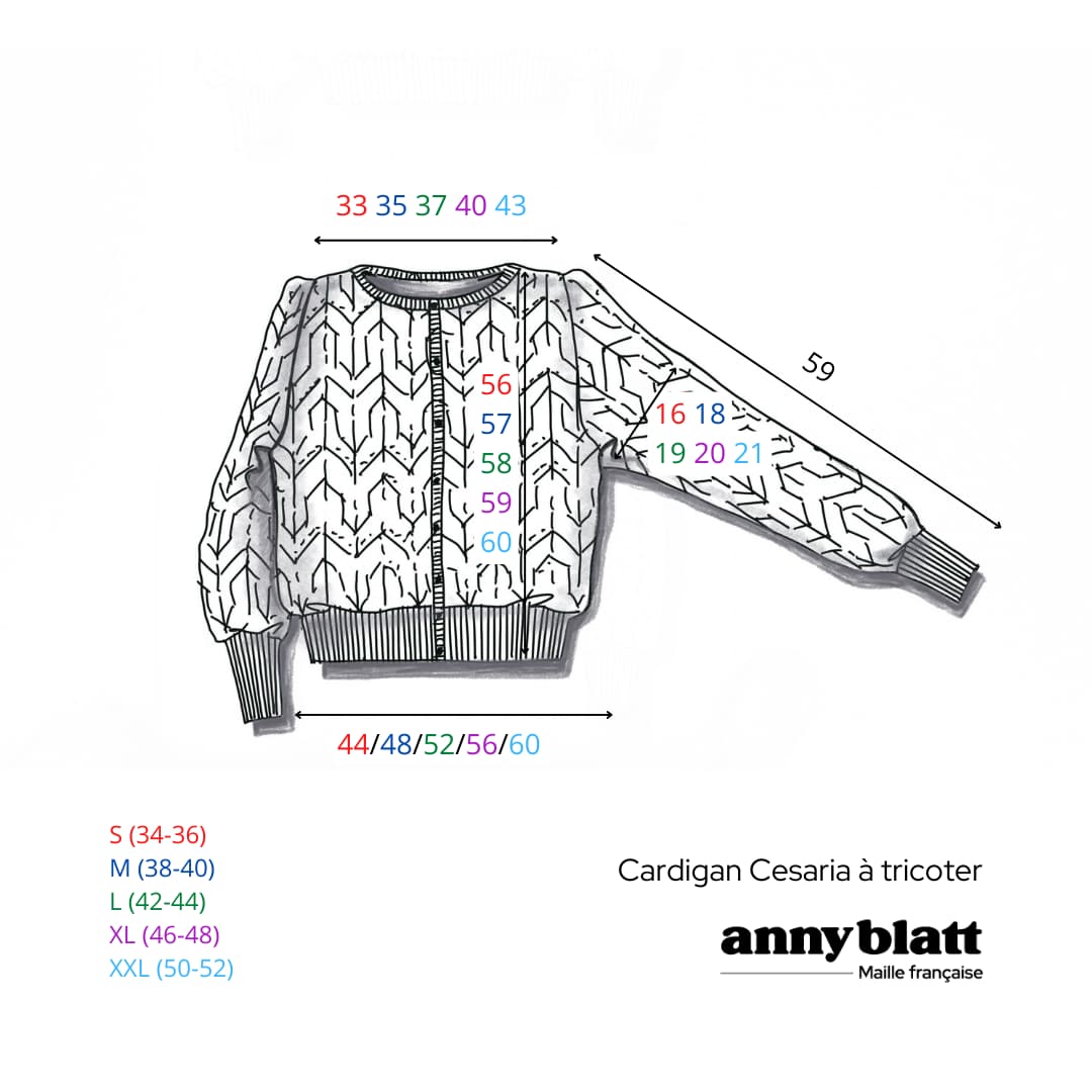 Annyblatt Cesaria cardigan kit maglia nero taglia M
