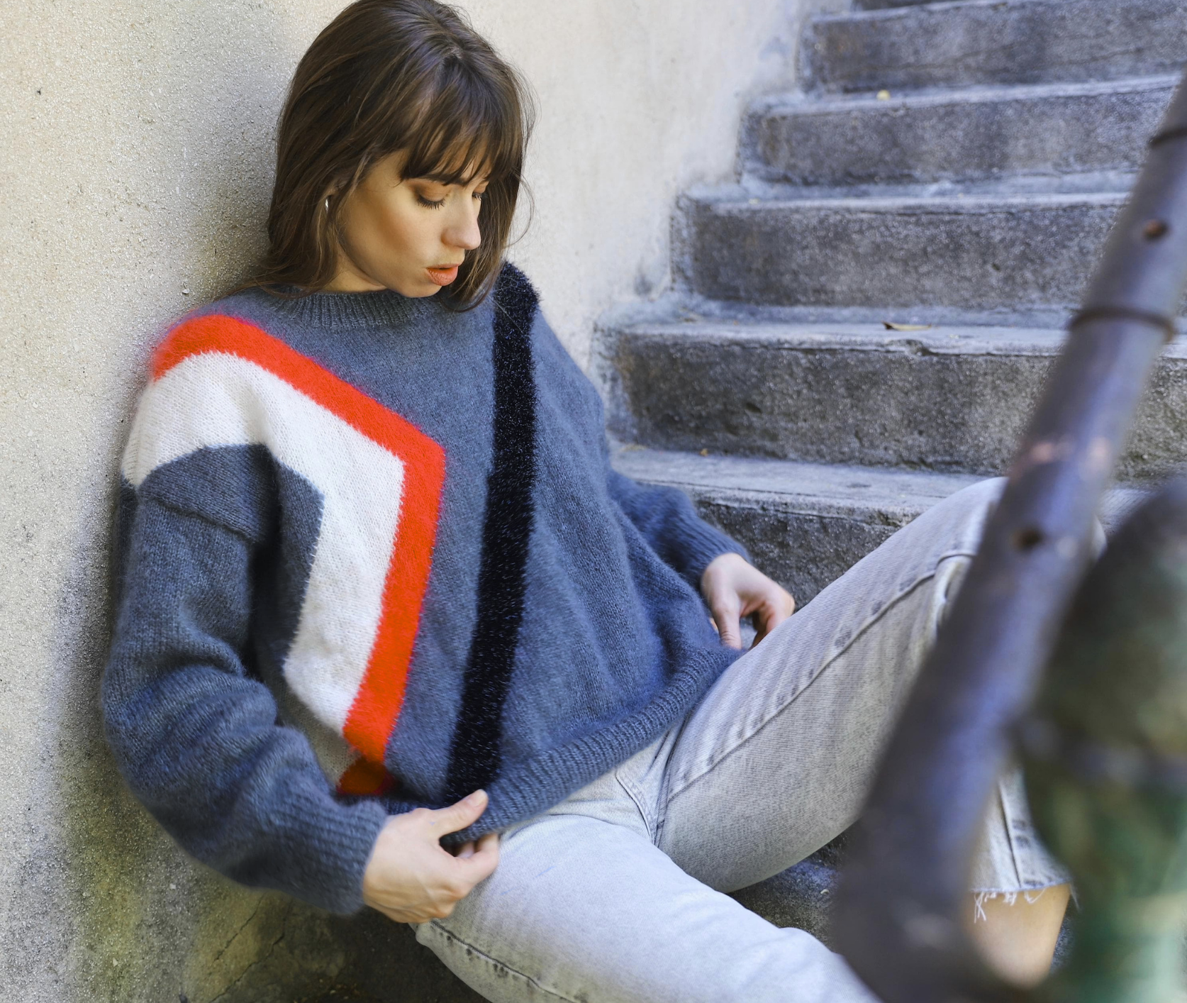 Anny Blatt Irene kit maglia mohair e seta chevron