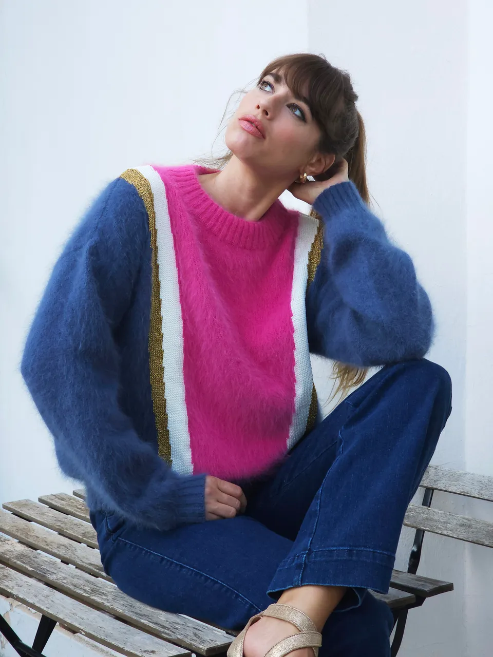 Anny Blatt Serena maglione grigio sorbet angora
