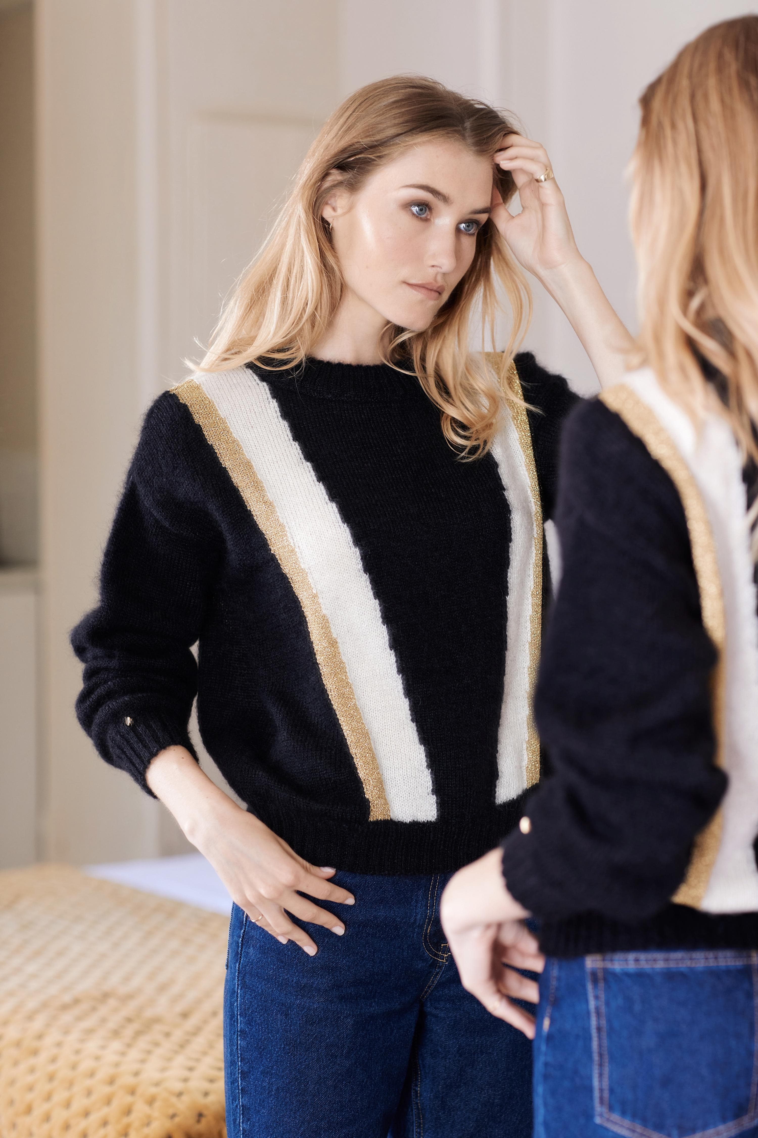 Anny Blatt Serena maglione mohair nero taglia M in seta