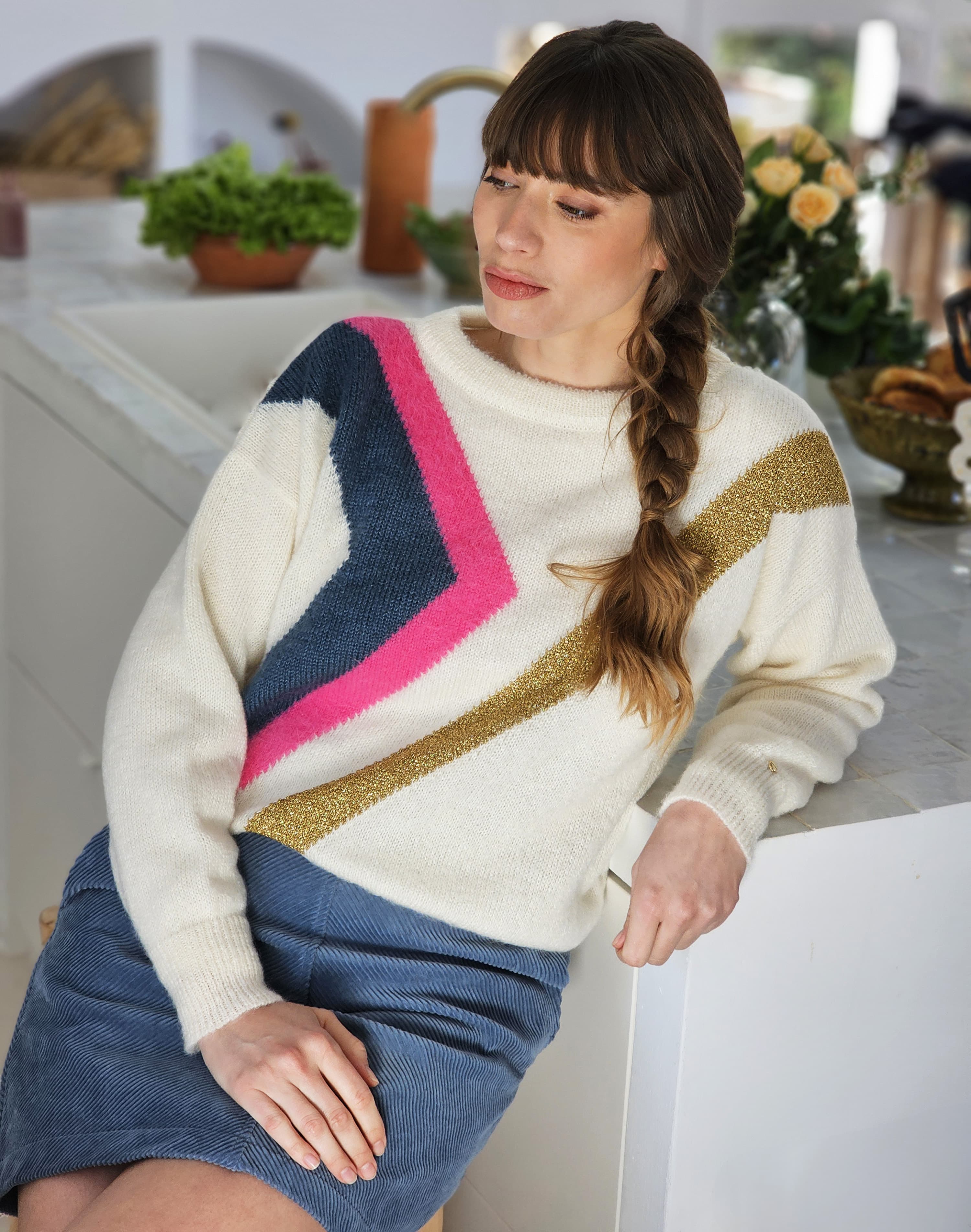 Anny Blatt Inès pullover mohair baltique oro
