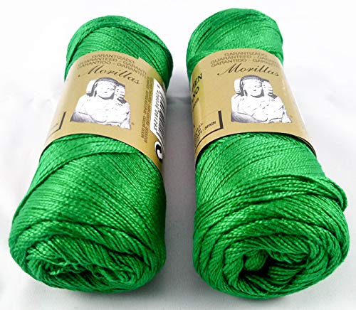 Morillas Zepelines Ne 5/2 cotone perlato verde 12 x2 tinta unita