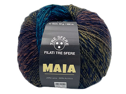 Il Filo di Arianna Maia filato verde-lilla 50 g irrestringibile