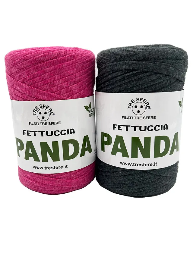 Il Filo di Arianna Panda Fettuccia Cotone Nero 01 250g