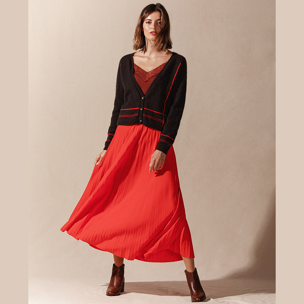 Pascuali Nara schema cardigan scollo a V cashmere