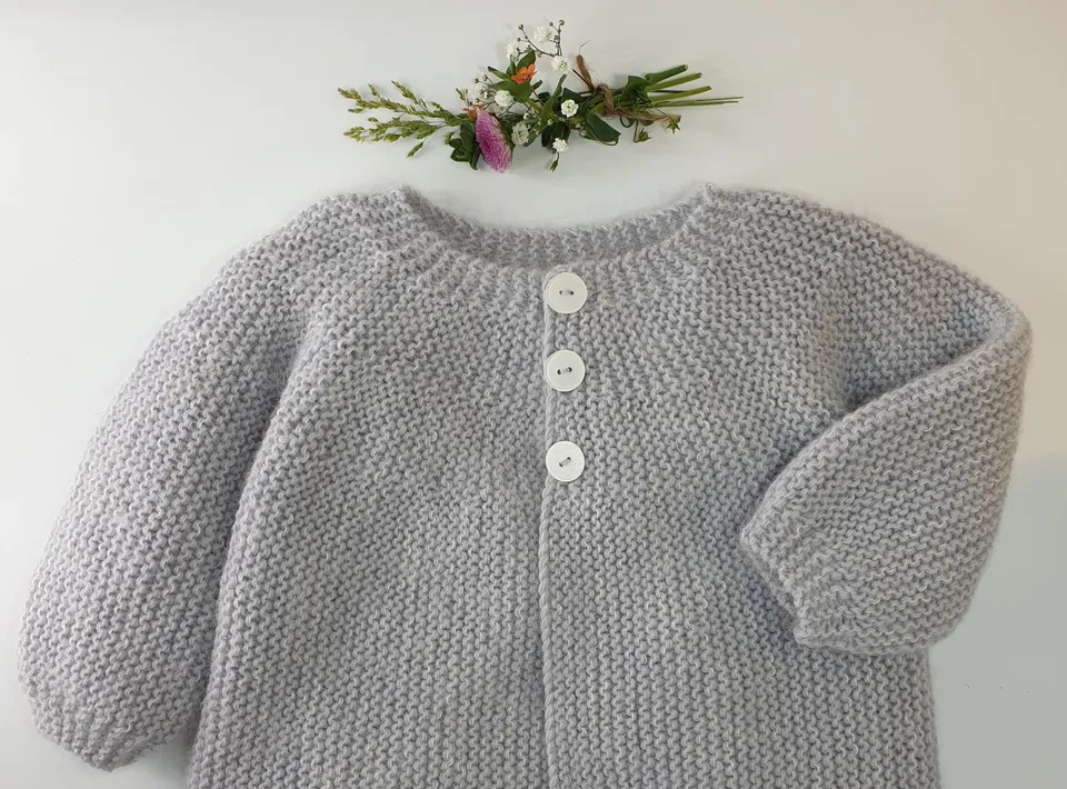 Annyblatt Acacia cappotto neonato kit maglia taglia 1 perla