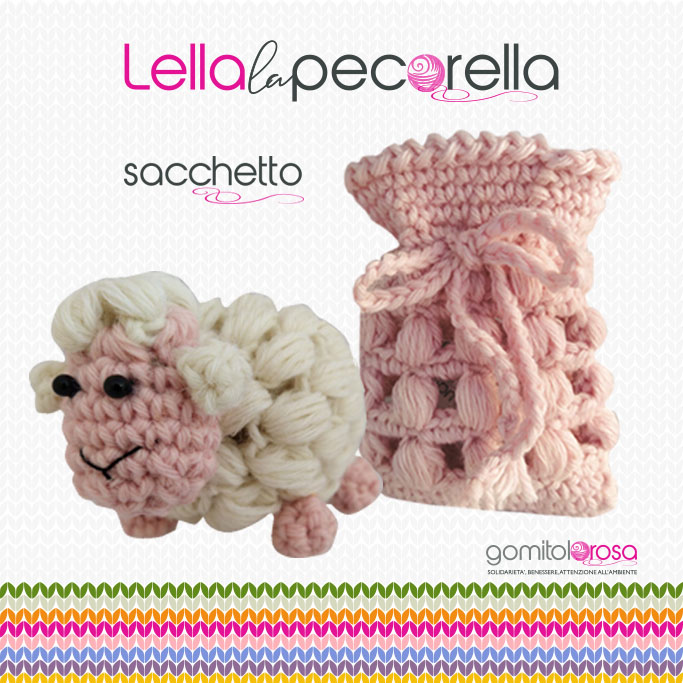 Gomitolorosa 5 Sacchetti Bomboniera lana italiana