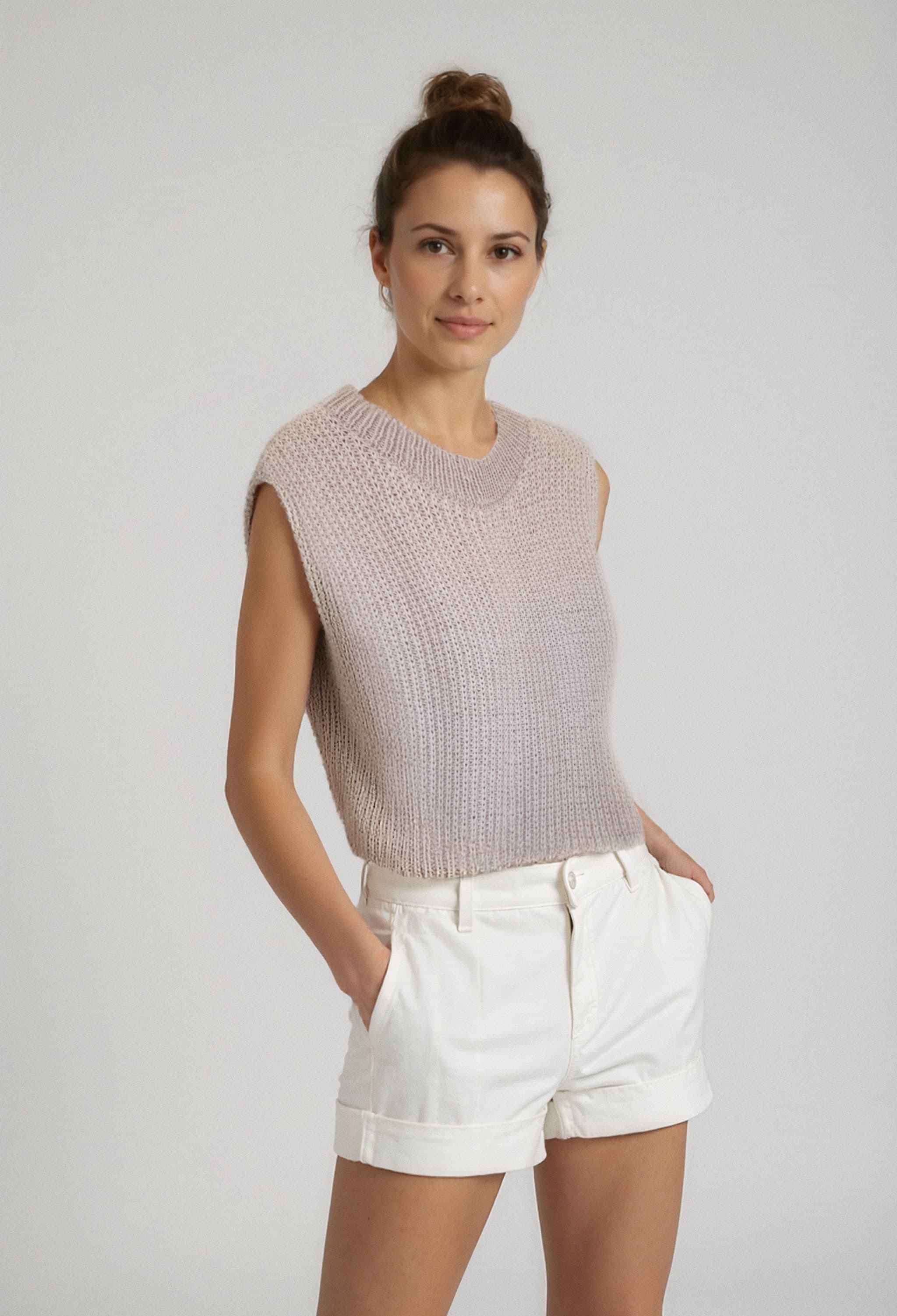 Anny Blatt Bella Dune gilet merino e mohair