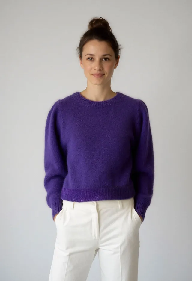 Annyblatt Saphir kit maglia mohair prugna taglia M