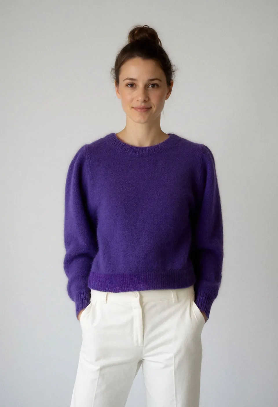 Annyblatt Saphir kit maglia mohair prugna taglia M
