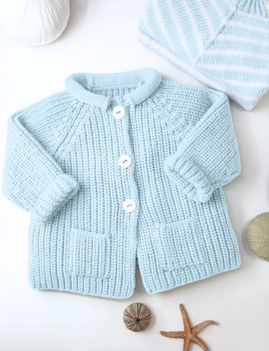 Annyblatt Acajou giubbottino bebè kit maglia taglia 1 merino