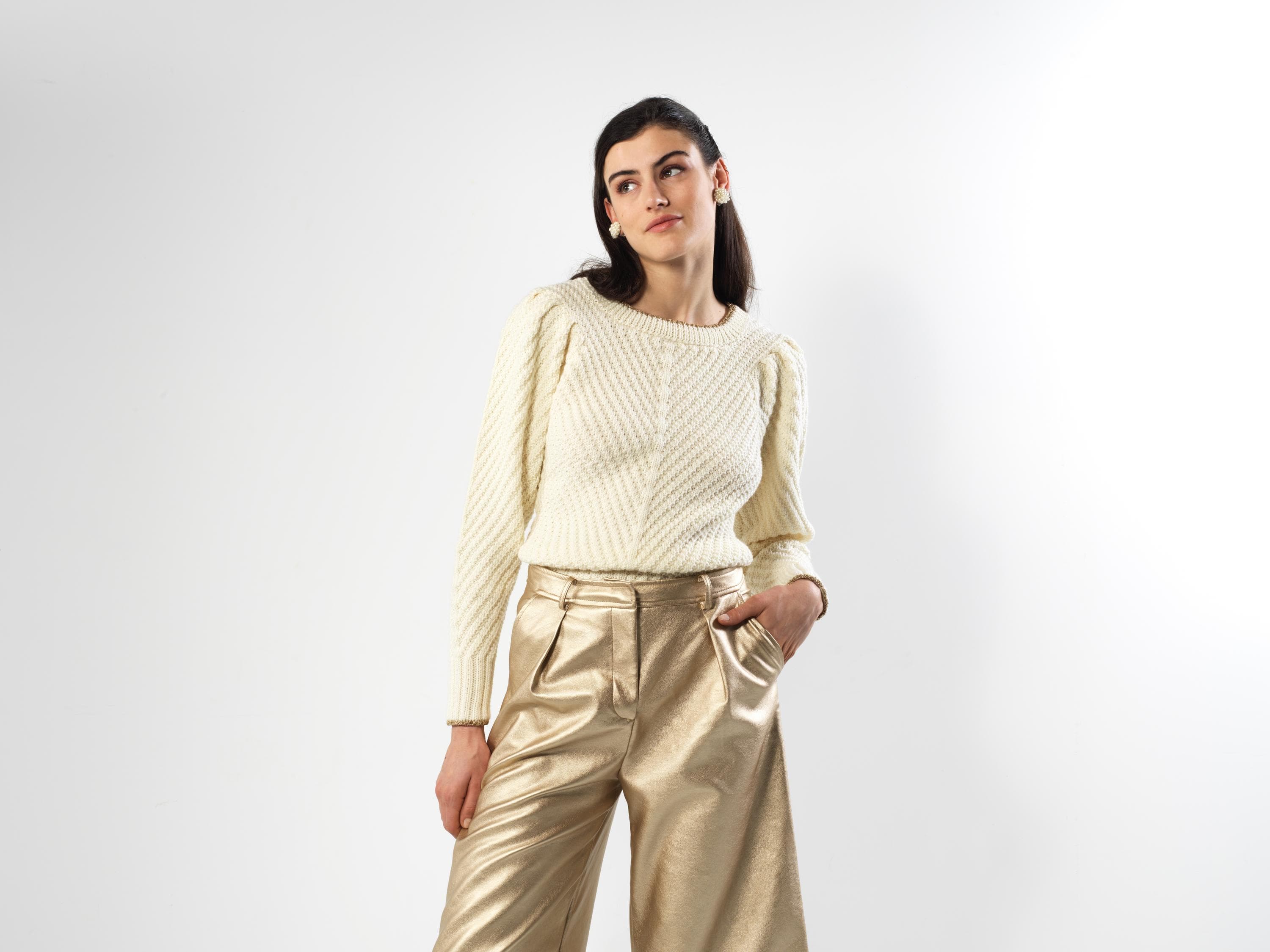 Anny Blatt Victoire kit maglia merino Nero Oro taglia M