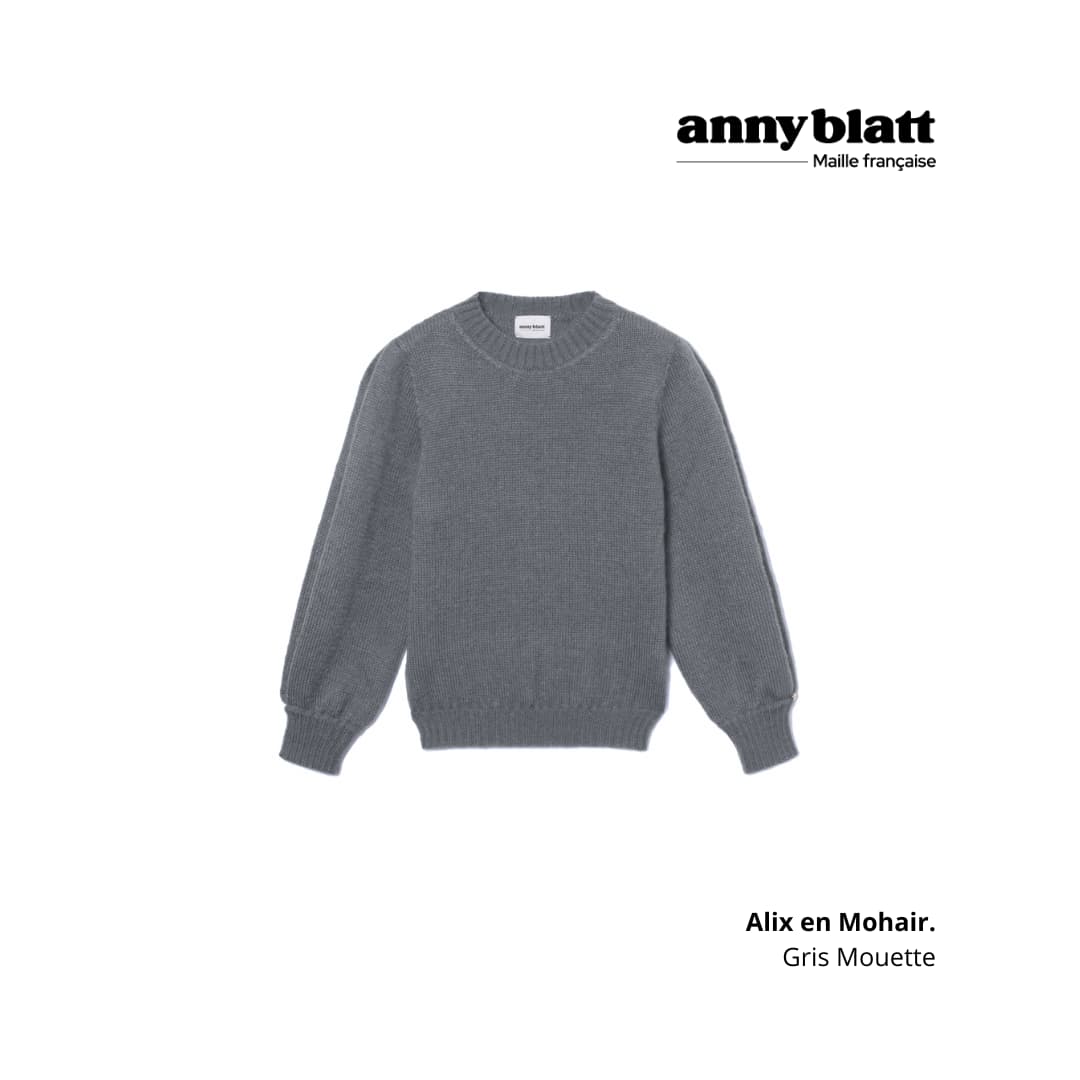Annyblatt Alix maglione mohair grigio mouette taglia S