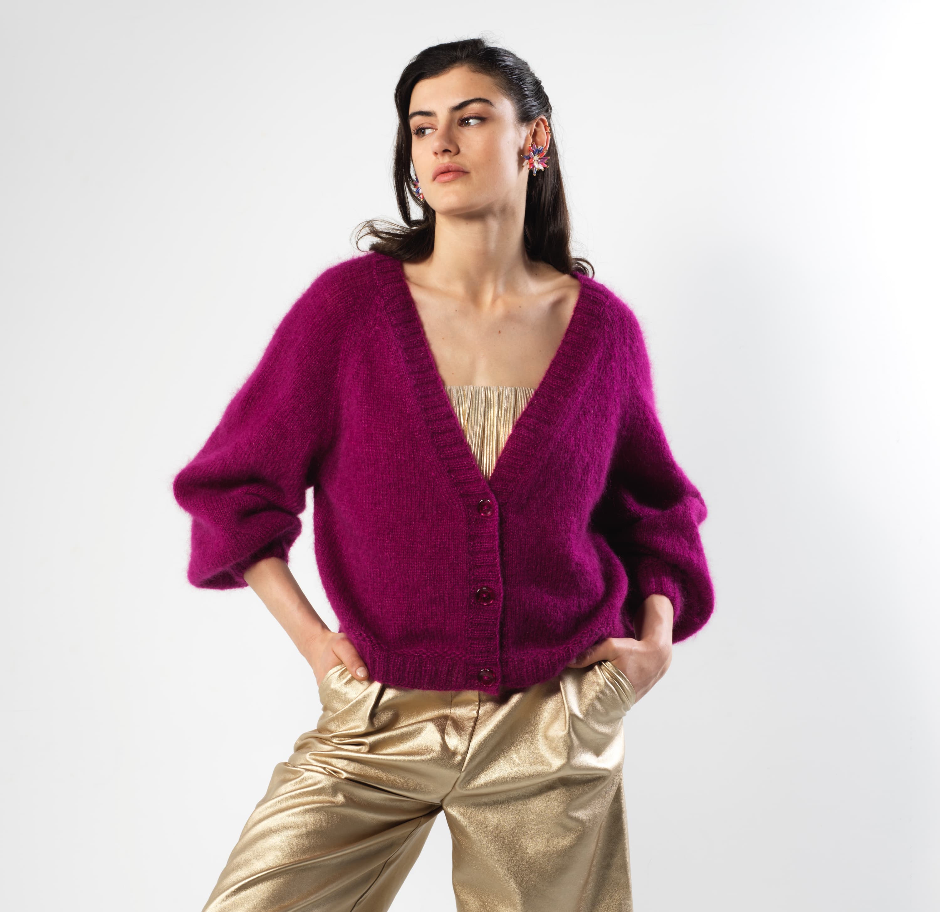 Annyblatt April gilet kit maglia taglia S mohair seta