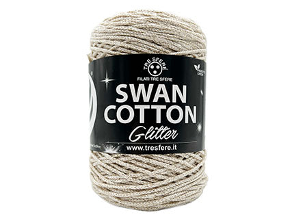 Il Filo di Arianna Swan Cotton Glitter cordino nero 01 250 g