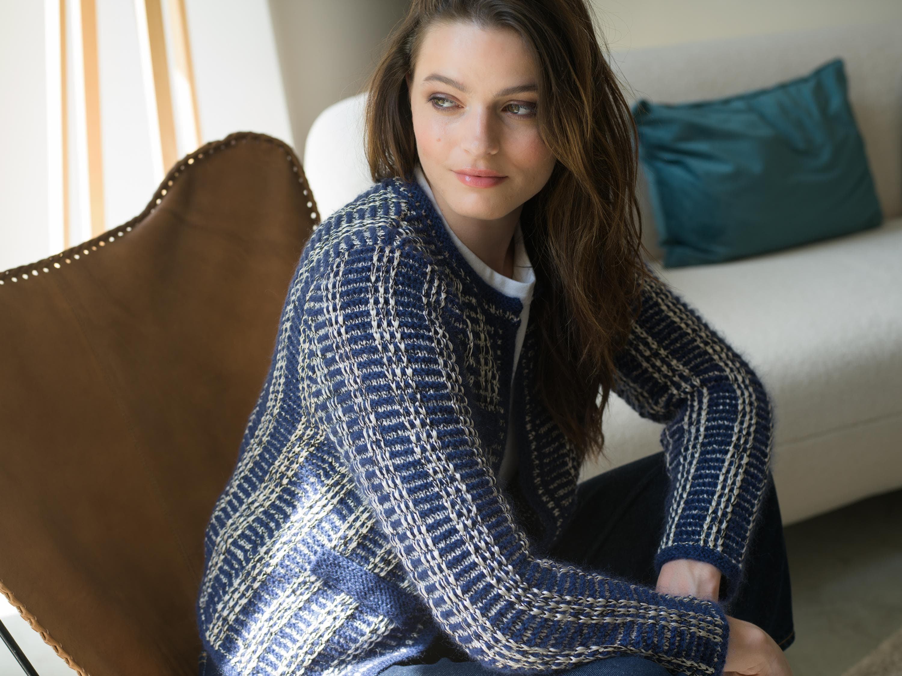 Anny Blatt Camille kit giacca tweed marine