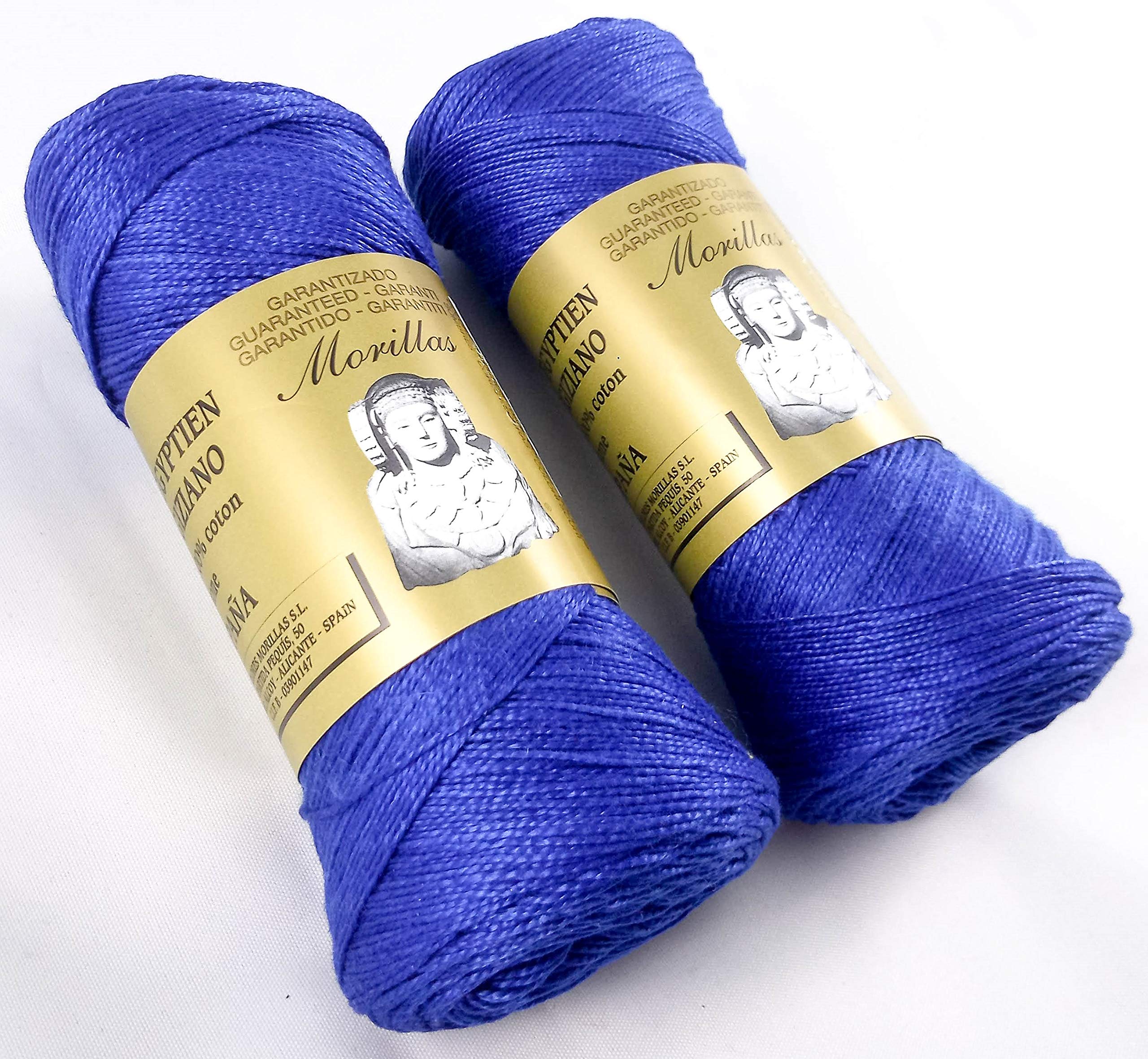 Morillas Zepelines Ne 8/2 cotone perlato blu 10 x2 tinta unita