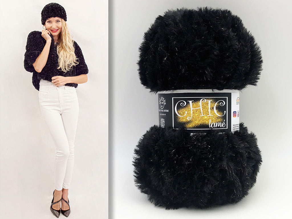Il Filo di Arianna Chic Lamé filato pelliccia 100 g grigio-oro 04