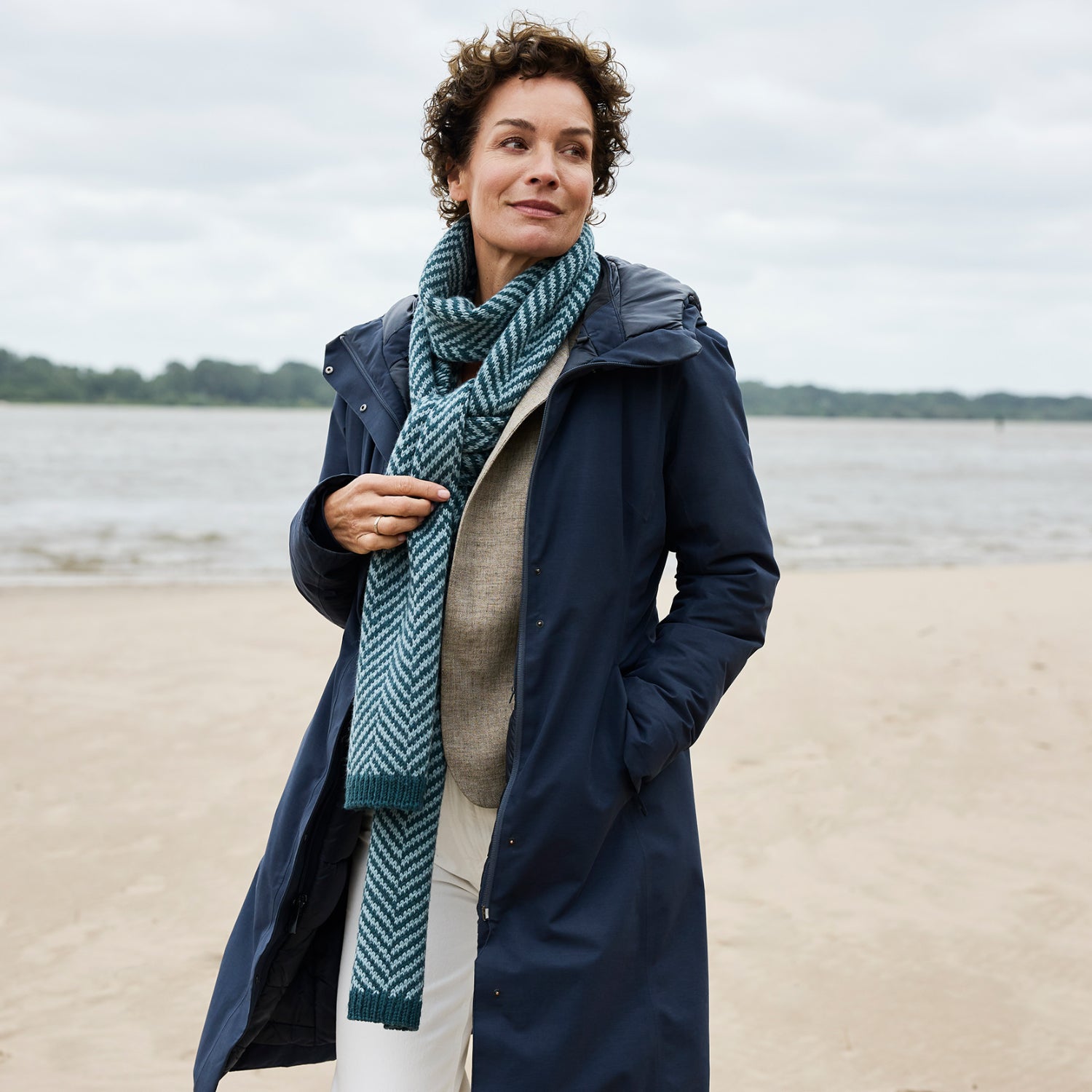 Rosy Green Wool Linewalk Scarf schema maglia sciarpa chevron