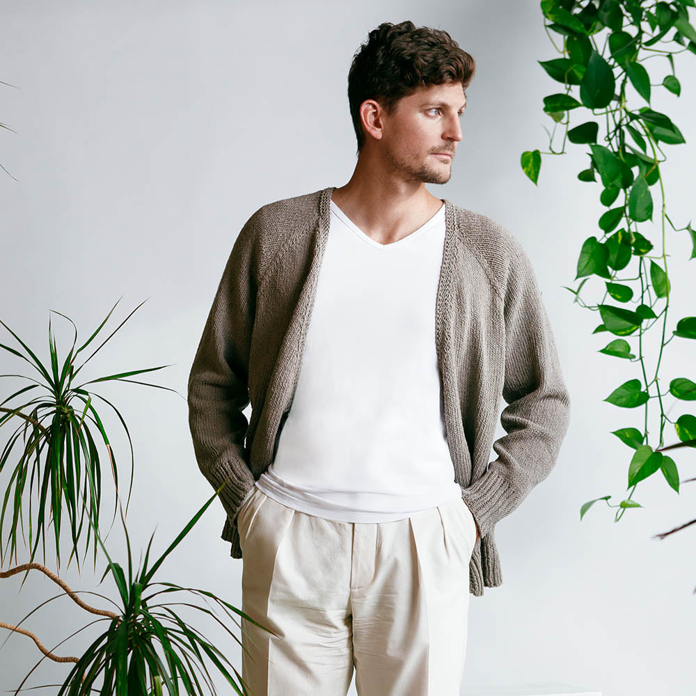 Pascuali Tarun Cardigan schema maglia uomo raglan