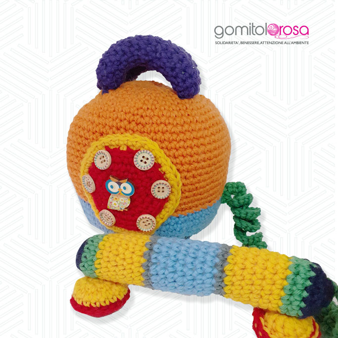 Gomitolorosa Telefono Multicolore manufatto uncinetto lana