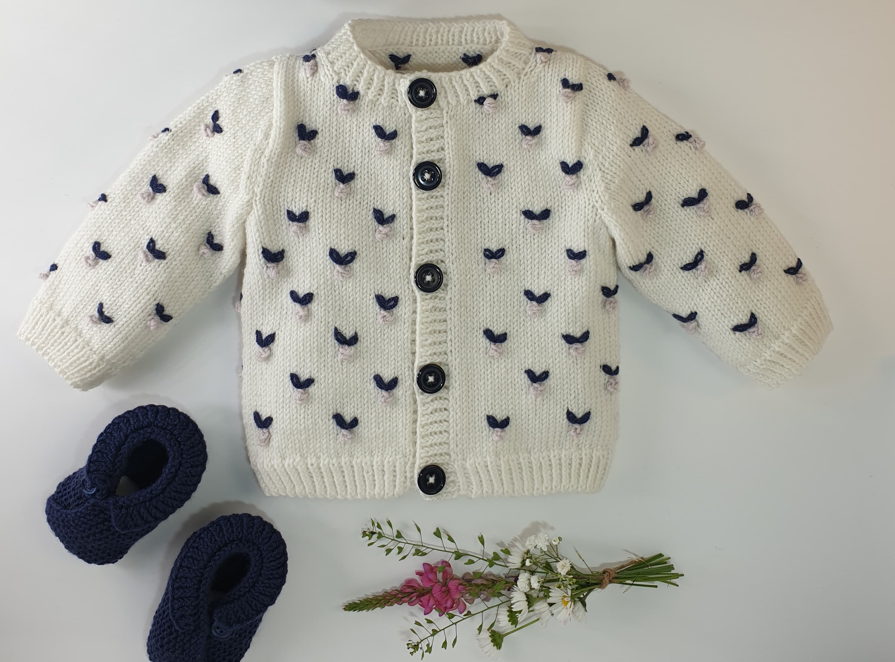 Annyblatt Jasmin cardigan neonato kit lana Taglia 1