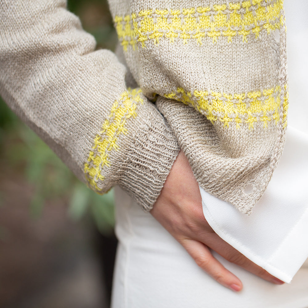 Pascuali Sunline Cardigan schema maglia lino top-down