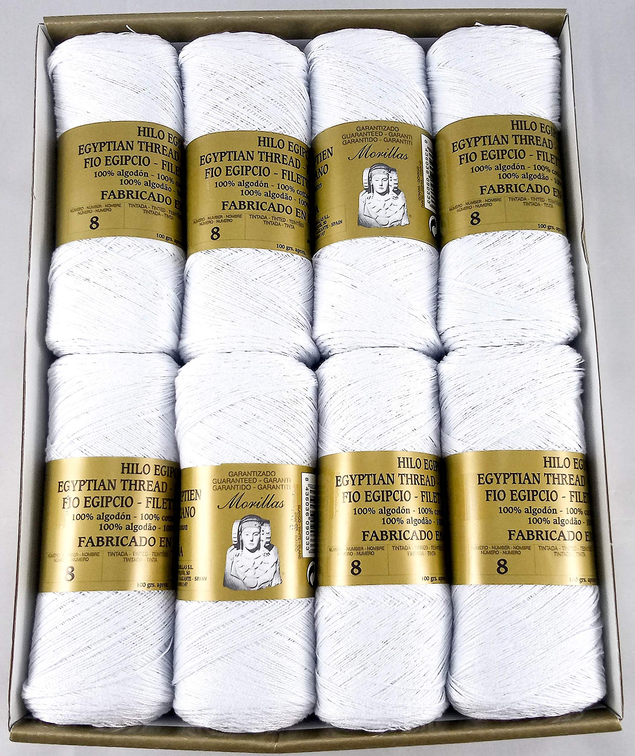 Morillas Perle N8 filato cotone bianca 16 pezzi