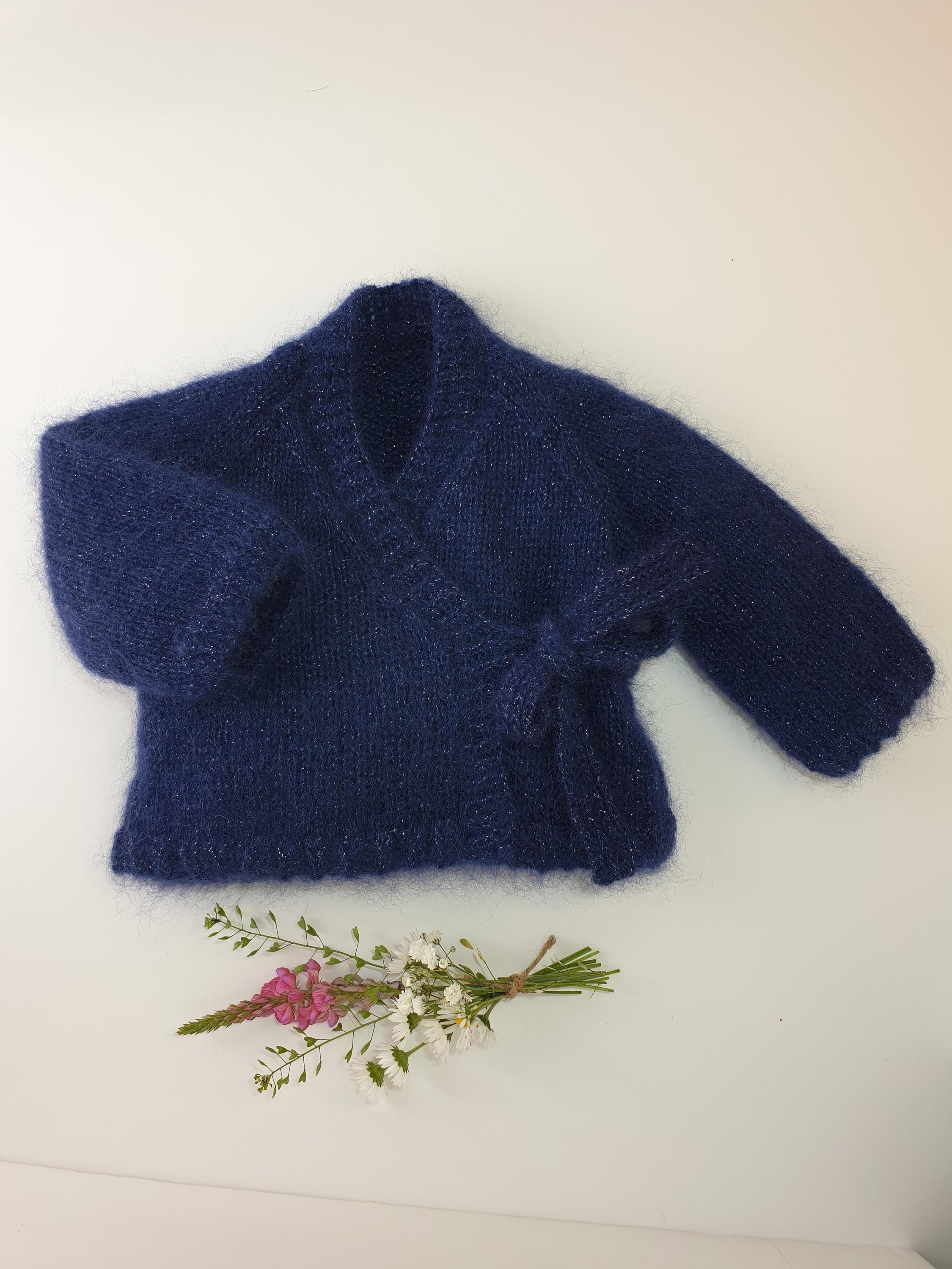 Annyblatt Charme golfino schema maglia taglia 1 blu notte merino