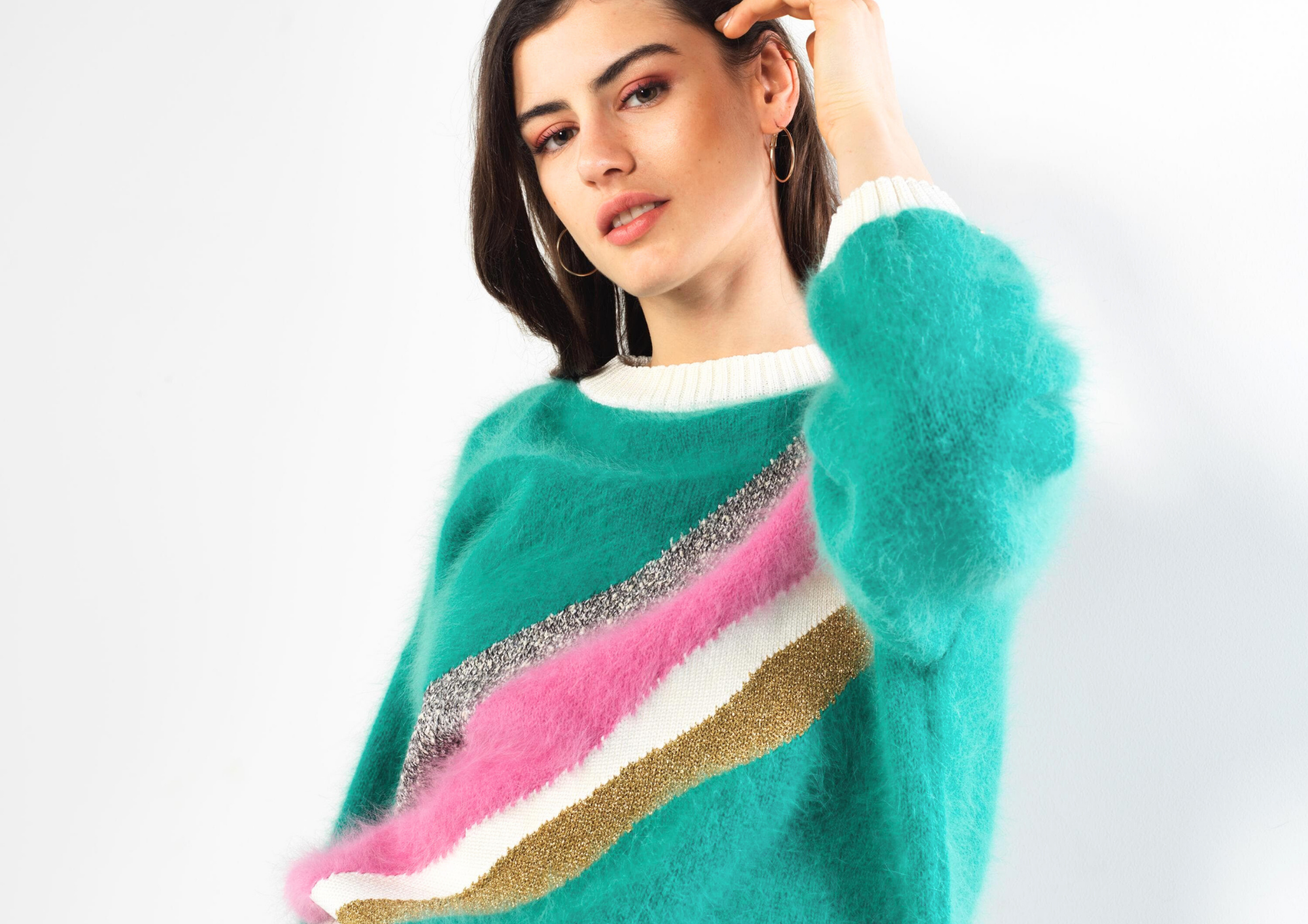 Anny Blatt Gloria maglione angora menta