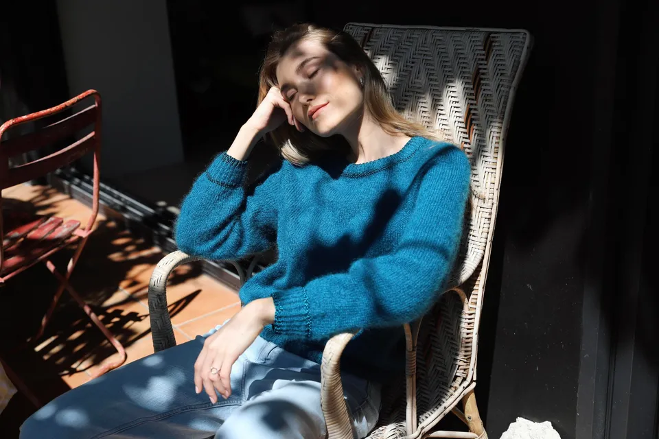 Anny Blatt Delphine kit maglia mohair pacifico taglia S