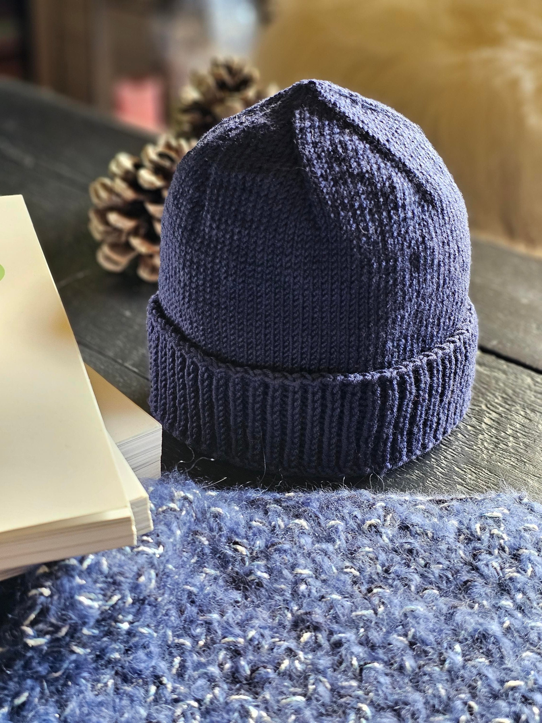 Anny Blatt Michigan kit berretto lana merino blu zaffiro