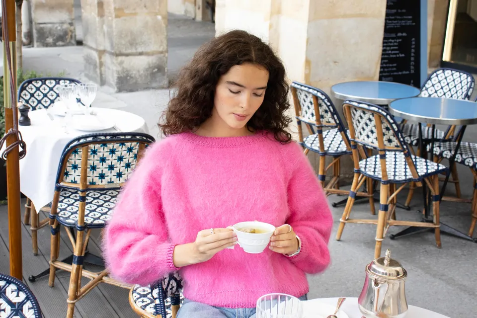 Anny Blatt Nelly maglione raglan kit maglia angora