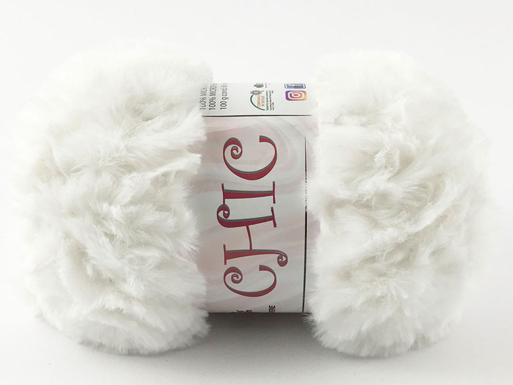 Il Filo di Arianna Chic filato pelliccia bianco 01 100 g pelo lungo