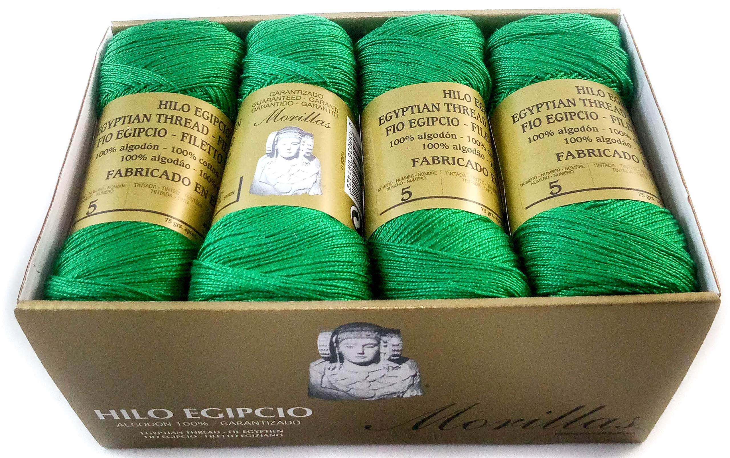 Morillas Zepelines Ne 5/2 cotone perlato verde 12 x8 tinta unita