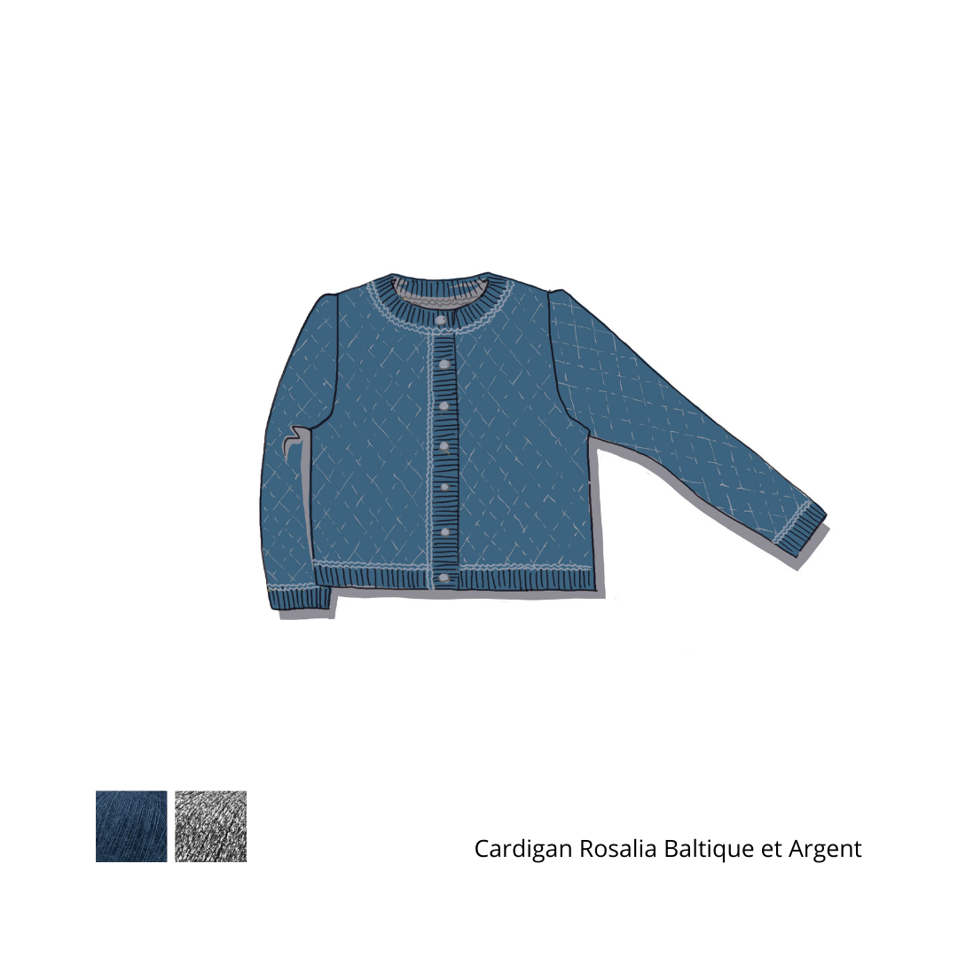 Anny Blatt Rosalia kit maglia cardigan mohair seta